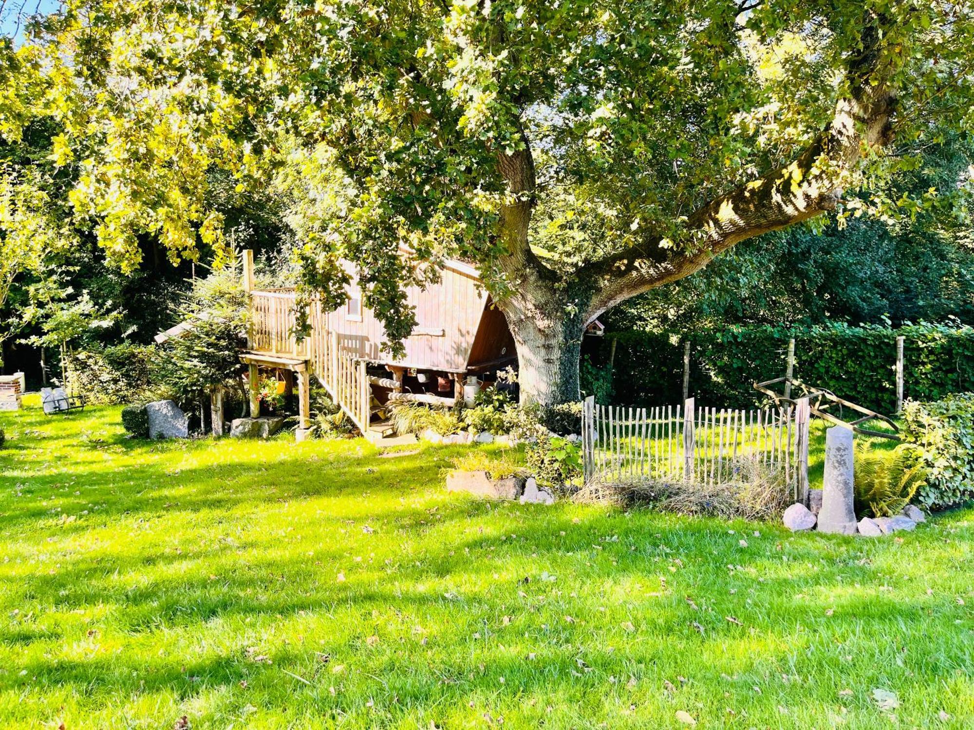 La Cabane Perchee Du Trappeur Ecrainville Exterior photo